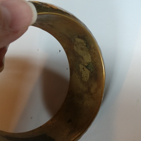 #5 AEx VINTAGE ARTISAN Hammered Brass Copper & Silver Inlay - Picture 9 of 9